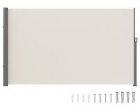 VEVOR Retractable Side Awning, 71" x 118" Patio Retractable Side Screen with 180 g/m&sup2; Polyester Fabric, Waterproof Sunshade Outdoor Privacy Screen Room Divider for Garden, Balcony, Pools, Deck, Beige New In Box $299
