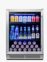 Yeego 24" 220-can Beverage Fridge, Built-in/ Freestanding Beverage Refrigerators & Coolers With Blue Led Light And Adjustable Shelves For Under Counter Use New in Box $699