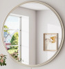 Ebern Designs 30" Round Bathroom Vanity Mirror with Tempered Glass, French Cleat and Aluminum, Brushed Nickel, New in Box $299
