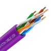 Syston Cable Technology 20' Purple CMP Cat 5e 350MHz 24AWG Solid Bare Copper Ethernet Network Wire Cable, Bulk No Ends POE IP Camera Computer, New in Box