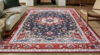 Bungalow Rose 6' x 9' Wymond Large Tranditional Rugs Living Room Rug Washable Bedroom Rug Non-Slip Colorful Vintage Accent Floor Carpet For Home Decor $299