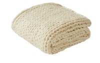 Madison Park 50"x60" Chunky Double Knit Handmade Throw Blanket -Ivory - Cozy Acrylic, All-Season Comfort / EverGrace Soft Chenille Throw Blanket, 60" L x 50" W -Beige New In Box Assorted $99