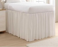 Laura Ashley - Bed Skirt, Refined Softness & Wrinkle-Resistant Twin XL Bedding, Tailored 3-Sided Design w/ 42? Drop and Center Splits (White) New in Box $89
