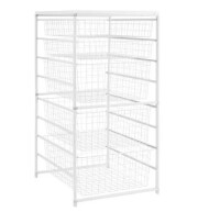 Everbilt 34.76 in. H x 17.13 in. W White Steel 5-Drawer Close Mesh Wire Basket New In Box $199