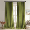 Ebern Designs Moss Green Velvet Curtains, Sound Reducing Room Darkening Velvet Drapes for Living Room/Bedroom, Rod Pocket Window Panels 84" Long, 52 inches Wide, 2 Panels, 52" x 96" $99