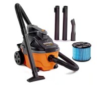 RIDGID 4 Gal. 5.0 Peak HP Portable Shop Vacuum Wet Dry Vac with Fine Dust Filter, Locking Hose and Attachments WD4070 On Working $199