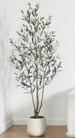 Primrue 7 ft. Adcock Artificial Olive Tree with Round Planter New in Box $299