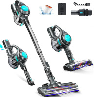 QikCln Cordless Vacuum Cleaner, 8-in-1 Powerful Vacuum Cleaners for Home with 1.3L Large Capacity, 2 Modes & 30Mins Runtime, Rechargeable Stick Vacuum for Pet Hair Hardwood Carpet - Green New In Box $299