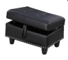 Devion Furniture Transitional PU Faux Leather Ottoman with Lift-top Storage for Living Room in Black Finish New In Box $299