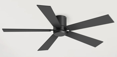 Hokku Designs 42 Inch Black Ceiling Fan, Flush Mountand Remote Control, 6 Speeds Reversible Dc Motor, 5 Blades Modern Ceiling Fan For Indoor Or Covered Outdoor New In Box $299