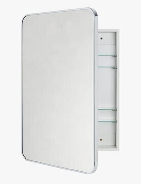 Ebern Designs Garnes Recessed or Surface Mount Framed Medicine Cabinet with Adjustable Shelves New In Box $399