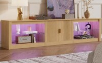 Mercer41 Kruszewski 80" W LED Manufactured Wood TV Stand New Shelf Pull $399