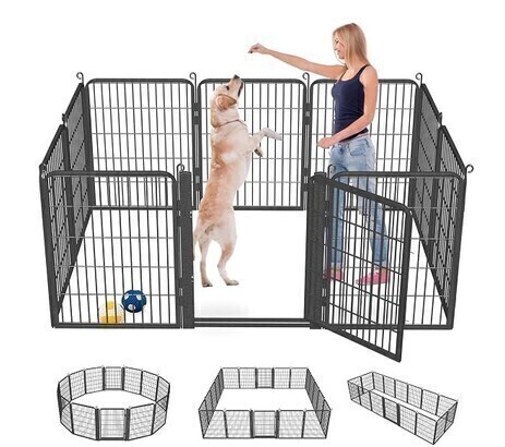 1R2P3I Dog Playpen Outdoor With Low Threshold Gate, 32" H 10 Panels Puppy Playpen | Heavy Duty Dog Pen, Rust-Resistant Pet Playpens For Yard RV Camping, Dog Play Pen Indoors For Small Medium Dog Similar to Picture New In Box $299