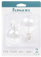 Fusion 2pk 25W Light Bulbs for Wax Warmers New in Box