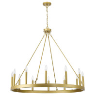Greyleigh&trade; Debbra 12 - Light Candle Style Steel Dimmable Wagon Wheel Chandelier UL Certified $399