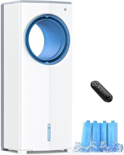 MYICY 27 INCH Evaporative Air Cooler, Windowless Swamp Cooler Portable Air Conditioner w/Normal/Natural/Sleep/Cooling Mode, 3 Speeds, Double Tanks & Remote & Smart Timer, Bladeless Air Cooler for Room New in Box $499