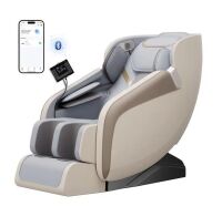 Koligey - 4D Massage Chair Full Body, Zero Gravity Recliner Shiatsu SL Track,with Heating, Foot & Calf Massage - Beige - Gray New in Box $3999