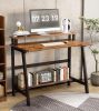 Tribesigns Computer Desk-32 Inch Home Office Desk with Storage Shelf, Laptop Gaming Desk with Monitor Stand, Modern Simple Style Laptop Desk in Brown New in Box $299