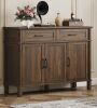 Winston Porter Buffet Cabinet Sideboard With 2 Drawers and Cabinets, Classic Style Sideboard With Adjustable Shelves, Walnut, New in Box $299