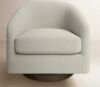 Allmodern Bennett Upholstered Swivel Barrel Chair -Effie Linen Performance Linen New in Box $699