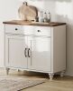 Charlton Home Scarlett Sideboard Buffet Cabinet With Doors And Drawers, Large Kitchen Storage Cabinet Wood Coffee Bar Tables With Storage, Modern Farmhouse Sideboard Credenza New Shelf Pull $499