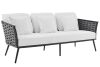 MODWAY Stance Aluminum Outdoor Sofa in Gray with White Cushions New in Box $1299