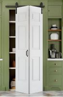 JUJUBON 40" x 84" Pre-Assembled Bifold Barn Door with Hardware Kit Included, 6-Lites Hollow Core Bi Fold Barn Doors, Space Saving Folding Barn Door for Closet Bedroom Pantry, Paintable & Easy to Install New In Box $499