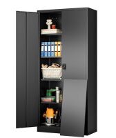 SISESOL Wide & Deep Metal Storage Cabinet with Lock & 5 Shelves,72" Black Garage Storage Cabinet with Locking Doors,Lockable Cabinets for Home,Office,Garage,Shop,Basement 72x36x18 New Shelf Pull $399