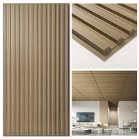 Art3d 48" x 24" Drop in PVC Ceiling Tiles,Slat Design 3D Wall Panels,Covers 96 sq.ft. (Set of 12) New In Box $299