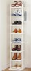 Hzuaneri 8 Tiers Vertical Shoe Rack, Narrow Shoe Tower, Tall Shoes Shelf with 2 Hooks, Adjustable Shelves, Corner Shoes Shelves for Small Spaces, Entryway, Living Room, White SR04313W New in Box $199