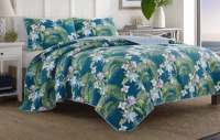 Tommy Bahama Full/Queen Southern Breeze Quilt & Sham Set Blue New In Box $199