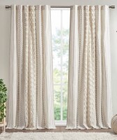 Ink+Ivy 1pc 50"x84" Room Darkening Imani Lined Curtain Panel Ivory - Geometric Mid-Century Modern Drapes, OEKO-TEX Certified $99