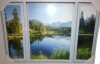 IDEA4WALL 24" x 36" Window Scenery "Window View Springtime Blooming Flower Lake Forest Nature Pictures Scenic Landscape" New In Box $199 - 2