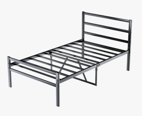 Latitude Run Twin Size Black Metal Platform Bed With Headboard - Stable, No Box Spring Needed, Quiet Nighttime Sleeping New In Box $299