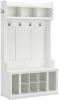 Bush Home Woodland 40W Hall Tree and Shoe Storage Bench with Shelves in White Ash, Cubbies and Coat Hooks (2 Boxes) New in Box $499