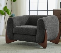 Ivy Bronx Rhudine Boucle Upholstered Sofa in Dark Gray New Floor Model $699