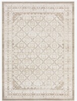 Bungalow Rose NICOLE MILLER NEW YORK 6'6"x9'2" Mirella Distressed Border Indoor Area Rug, Ivory/Beige New $499