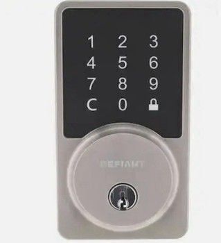 Defiant Smart WiFi Deadbolt Hubspace Satin Nickel $99