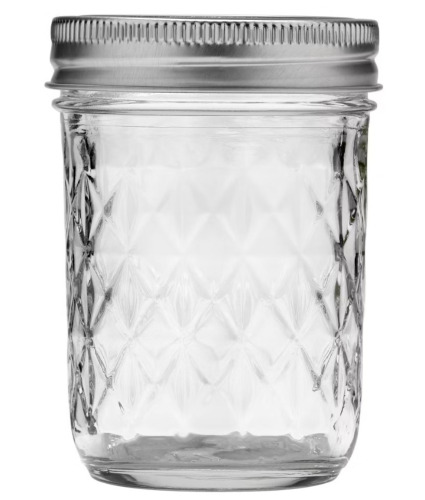 Ball 8oz Glass Regular Mouth Quilted Mason Jar with Lid New