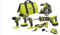 Ryobi ONE+ 18V Cordless 5-Tool Combo Kit with Battery, Charger &middot;and Carrying Bag (Flashlight Not included) New in Box $599