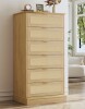 Bay Isle Home 50.7" H 6-Drawer Vertical Chest with Rattan Drawer Faces New in Box $499