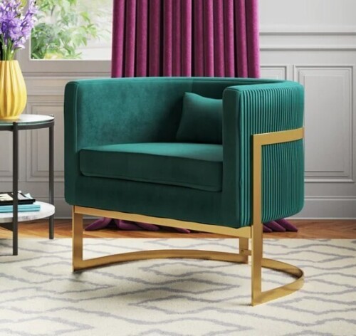 Etta Avenue Shelbi Upholstered Armchair in Green New Open Box $499