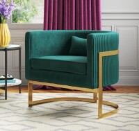 Etta Avenue Shelbi Upholstered Armchair in Green New Open Box $499