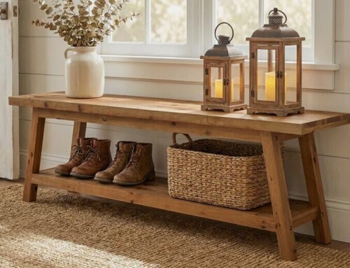 Millwood Pines Solid Wood 63"Shoe Bench With 2-Tier Storage, Rustic Entryway Bench For Hallway, Farmhouse Style New in Box$299