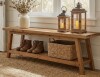 Millwood Pines Solid Wood 63"Shoe Bench With 2-Tier Storage, Rustic Entryway Bench For Hallway, Farmhouse Style New in Box$299