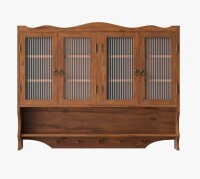 George Oliver Retro 4 Door Wall-Mounted Cabinet with Two Storage Layers and Open Hook Rack, New Open Box $299