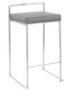 LumiSource 31" Fuji Contemporary Stackable Barstool Gray: Bamboo Seat, Steel Legs New In Box $399