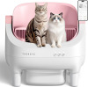 Thereye Self Cleaning Cat Litter Box, Open-Top Automatic Litter Box with APP Control, Safety Sensor and 10L Large Waste Bin, Smart Kitty Litter Boxes with Trash Bags and Mat for Multiple Cats New in Box $299