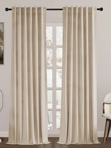 Mercer41 Aikens Blackout Rod Pocket and Back Tab Curtain Panel (Set of 2), 132cm x 243cm New in Box $89