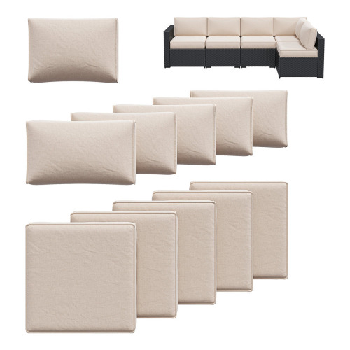 Latitude Run&reg; 11-Pcs Outdoor Patio Cushion Cover Set For 5-Seat Sectional Sofa, Covers Only New in Box $199